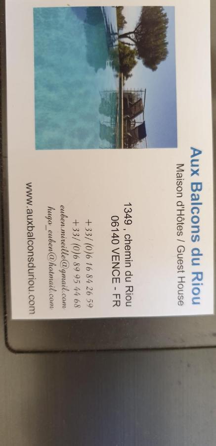 "Aux Balcons Du Riou" Avec Vue Mer 180 Degres Ванс Экстерьер фото